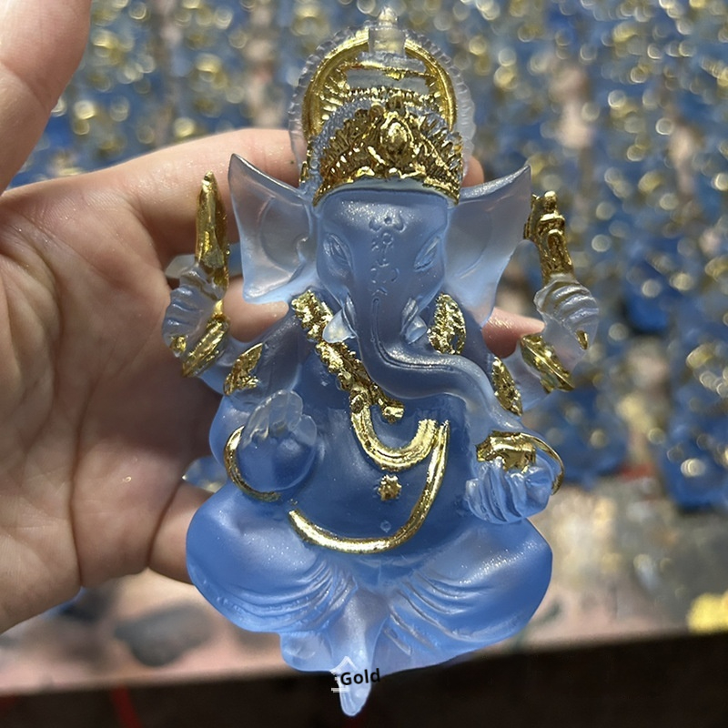 Title 4, Glass Resin Southeast Asia Buddha Statue Ganesh...