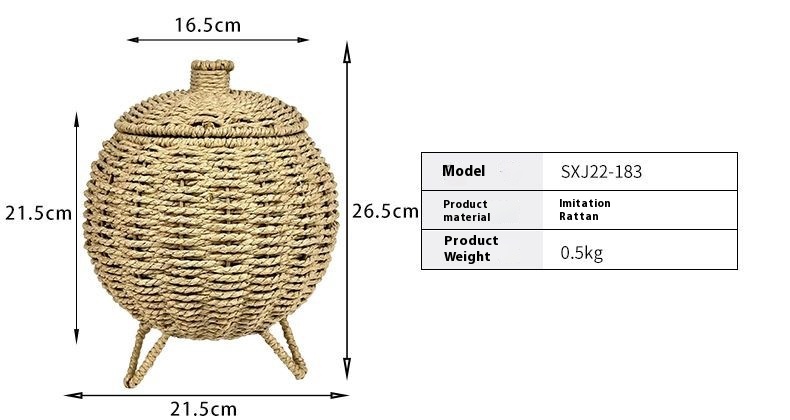 Title 10, Hand-woven Plant Basket Oval Pumpkin Desktop Su...