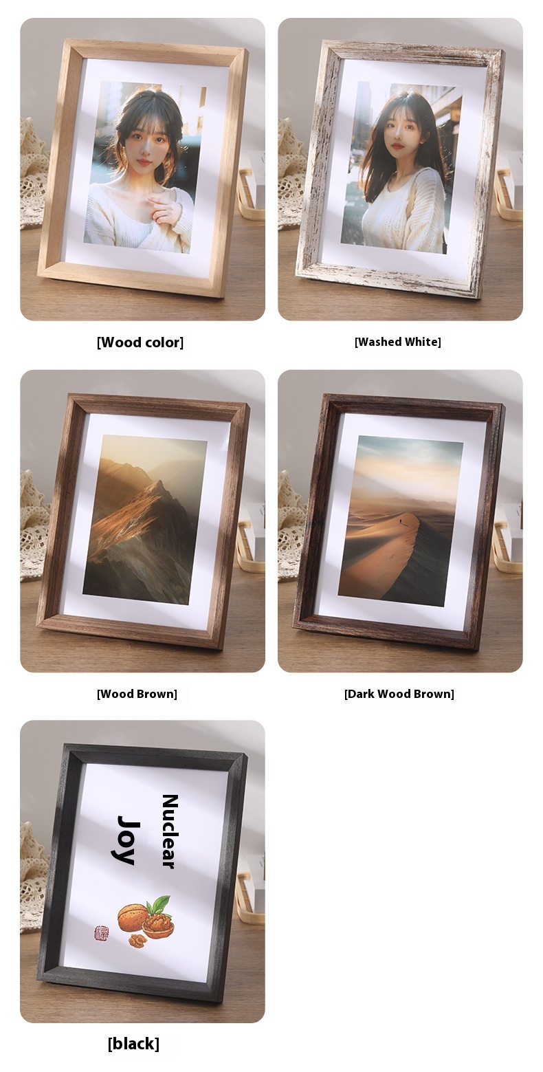 Title 8, Nordic Style Simple Photo Frame Wooden Table De...