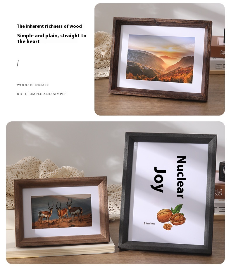 Title 9, Nordic Style Simple Photo Frame Wooden Table De...