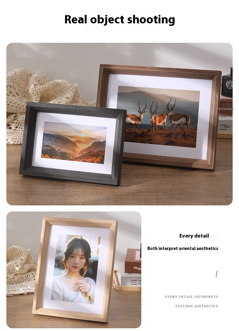 Title 10, Nordic Style Simple Photo Frame Wooden Table De...