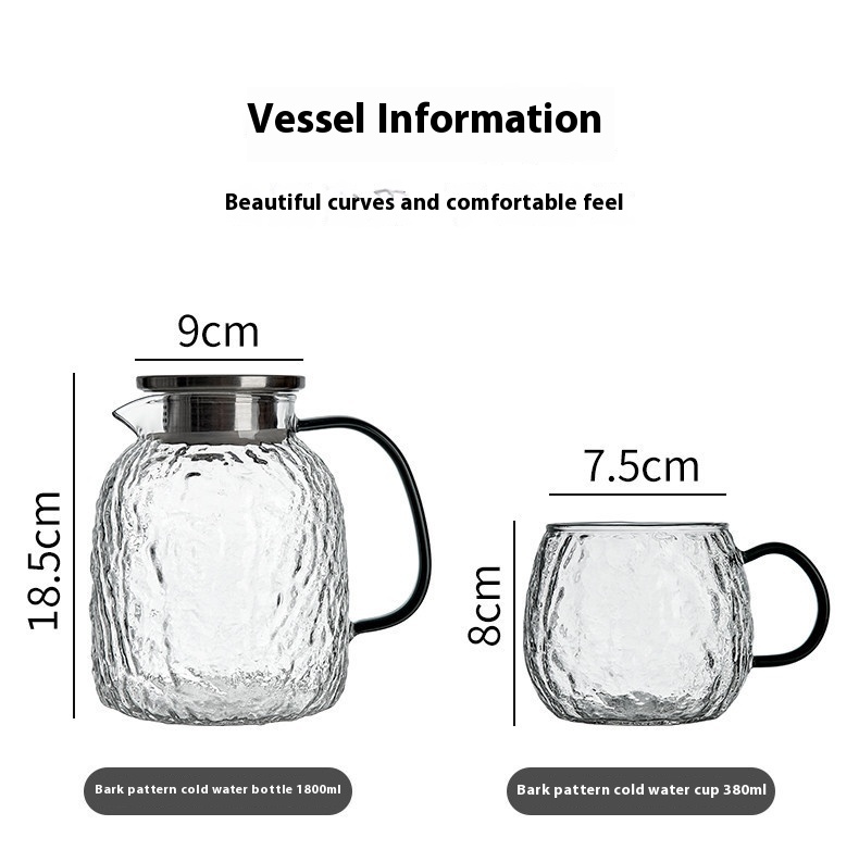 Title 6, Large Capacity Cold Water Pot Glass Kettle Hous...