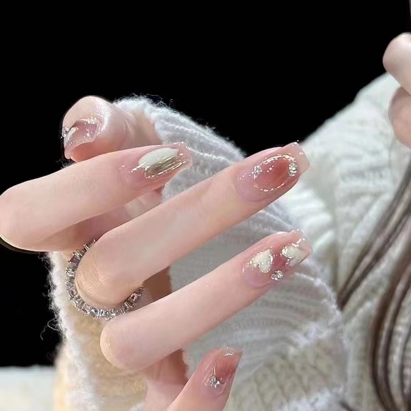 Title 5, Handmade Wear Nail French Manicure Cat Eye Retro