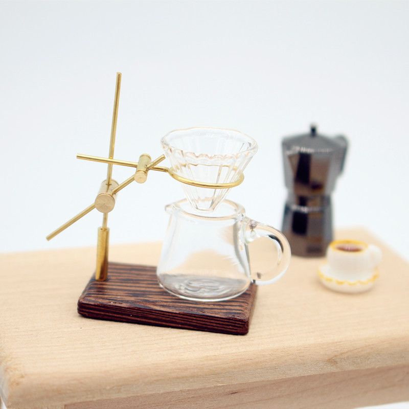 Title 7, Dollhouse Mini Hand Punch Coffee Shelf Glass Po...