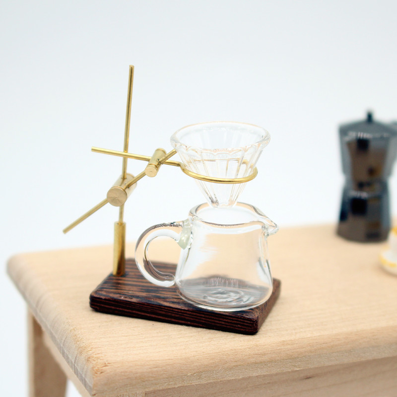 Title 8, Dollhouse Mini Hand Punch Coffee Shelf Glass Po...