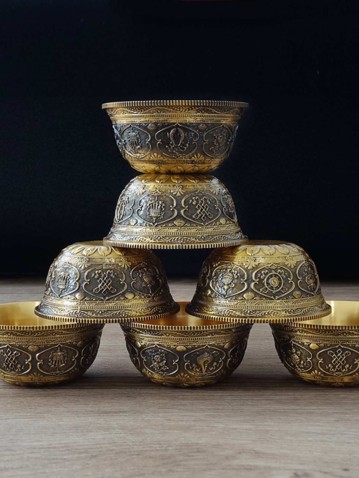 Title 4, Thick Copper Supply Cup Eight Auspicious Ornaments