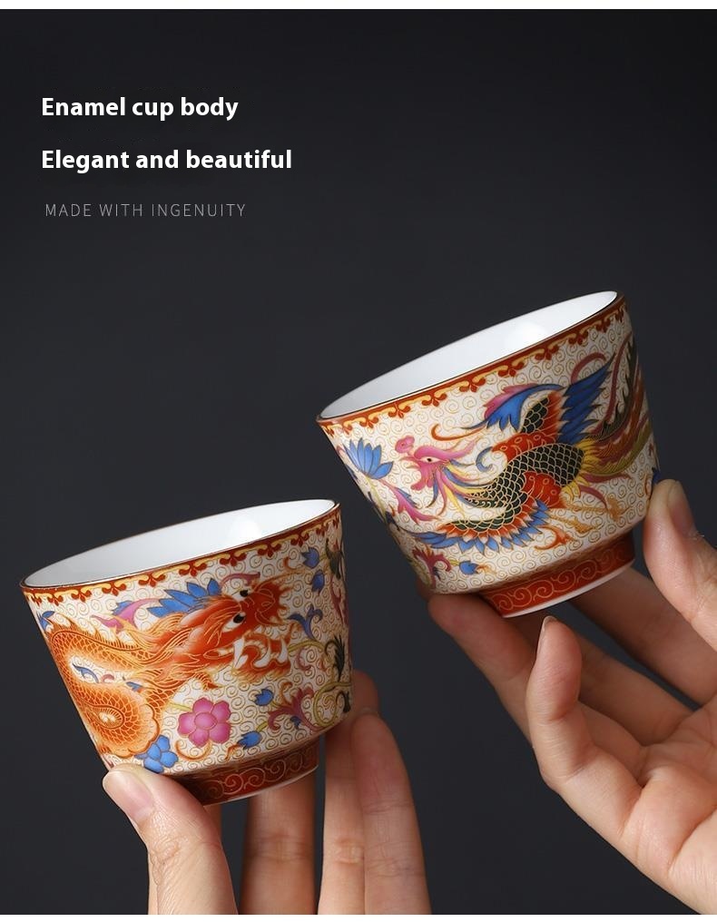 Title 1, Chinese Retro Enamel Tea Cup Tea Cup