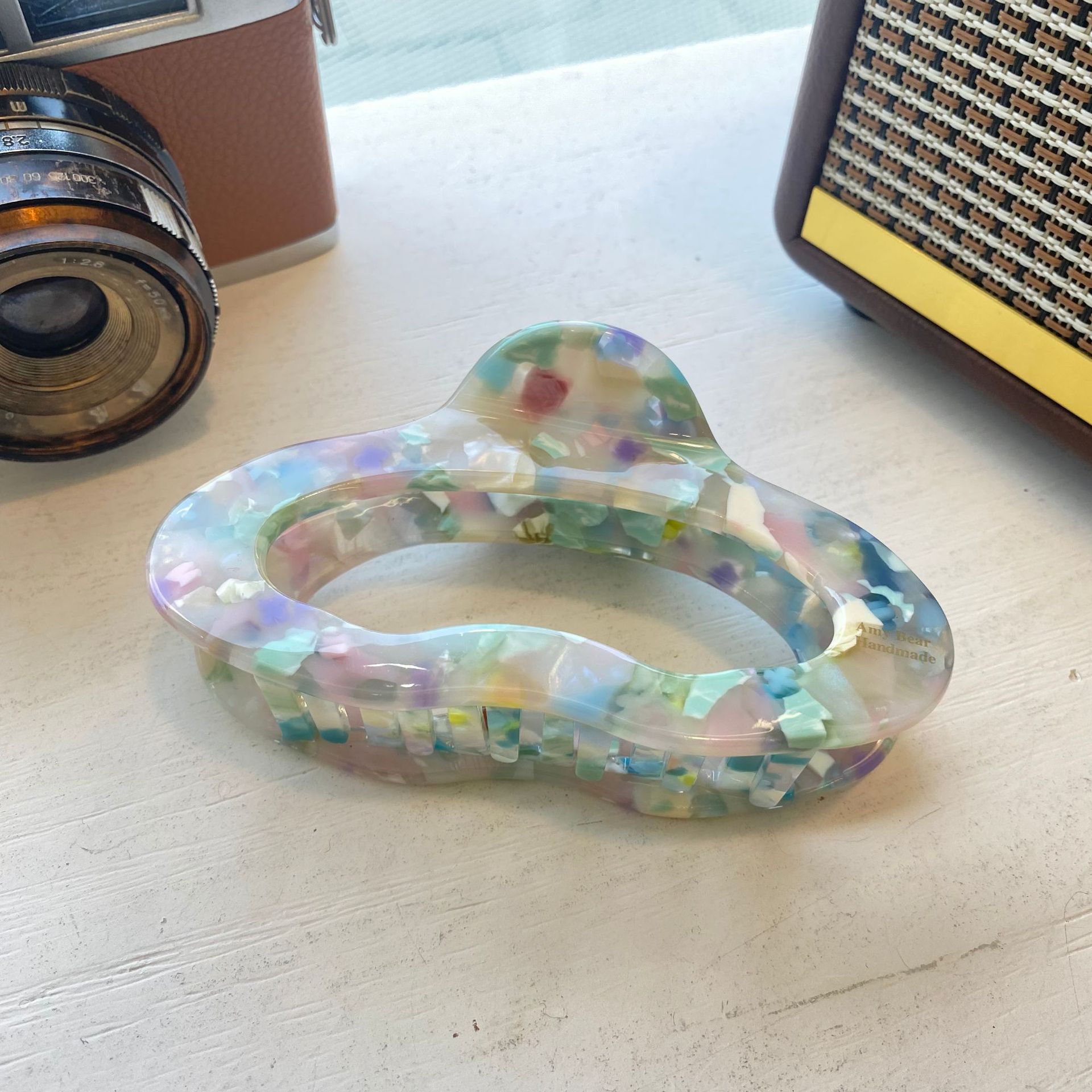 Title 4, Large Cloud Acetate Thickened Barrettes