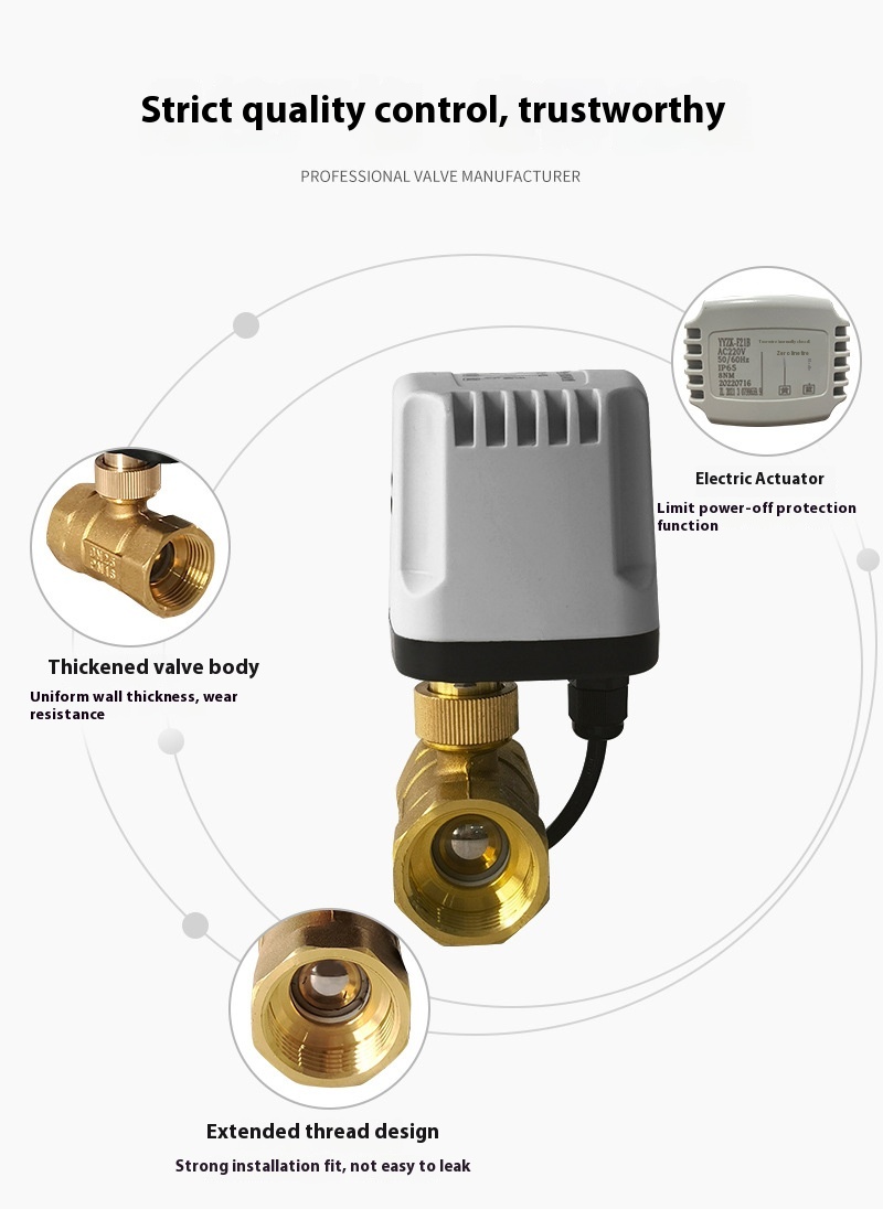 Title 5, 220V24 Brass Two-way Threaded Ball Valve Pipe