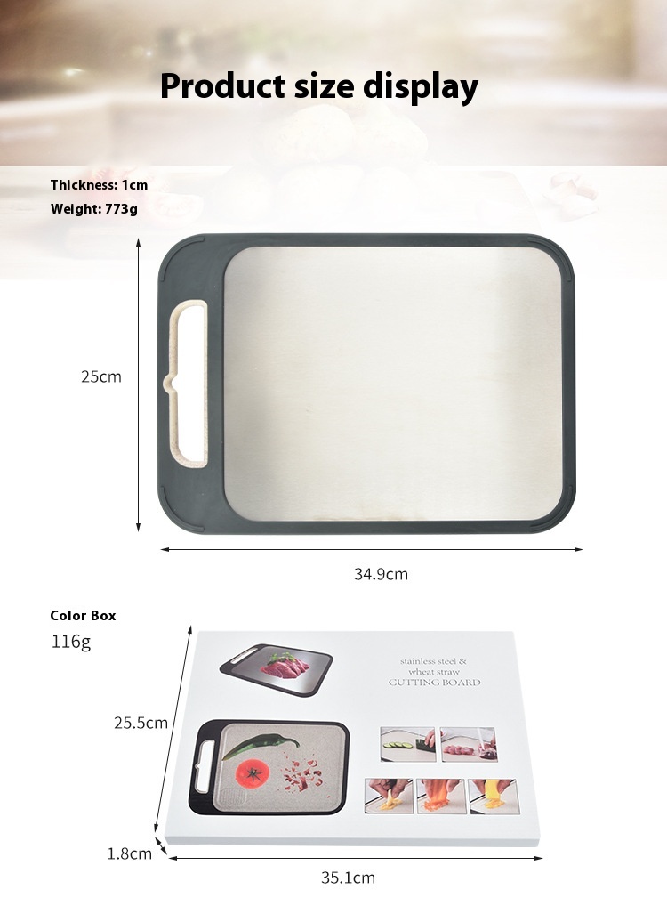 Title 2, Stainless Steel Classification Chopping Board M...