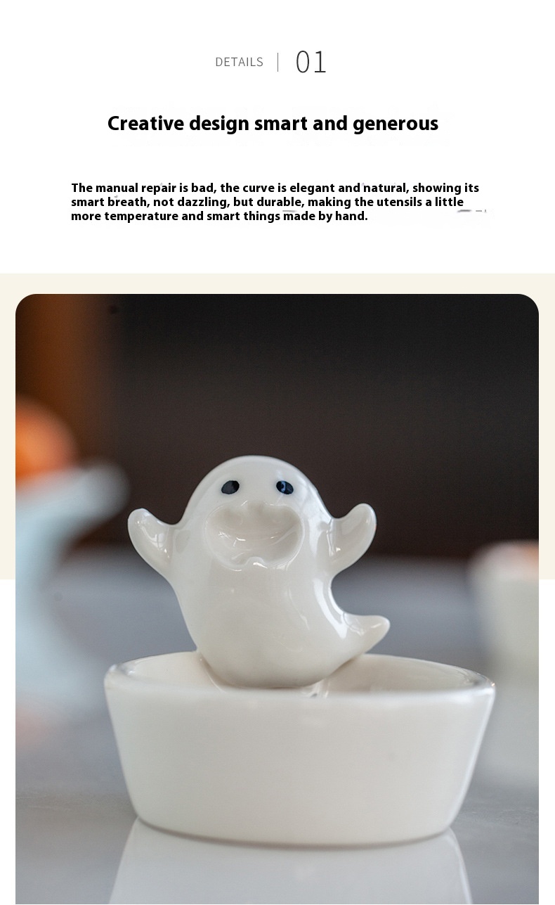 Title 2, Ceramic Pure White Ghost Candlestick Decoration...