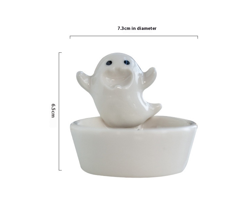 Title 6, Ceramic Pure White Ghost Candlestick Decoration...