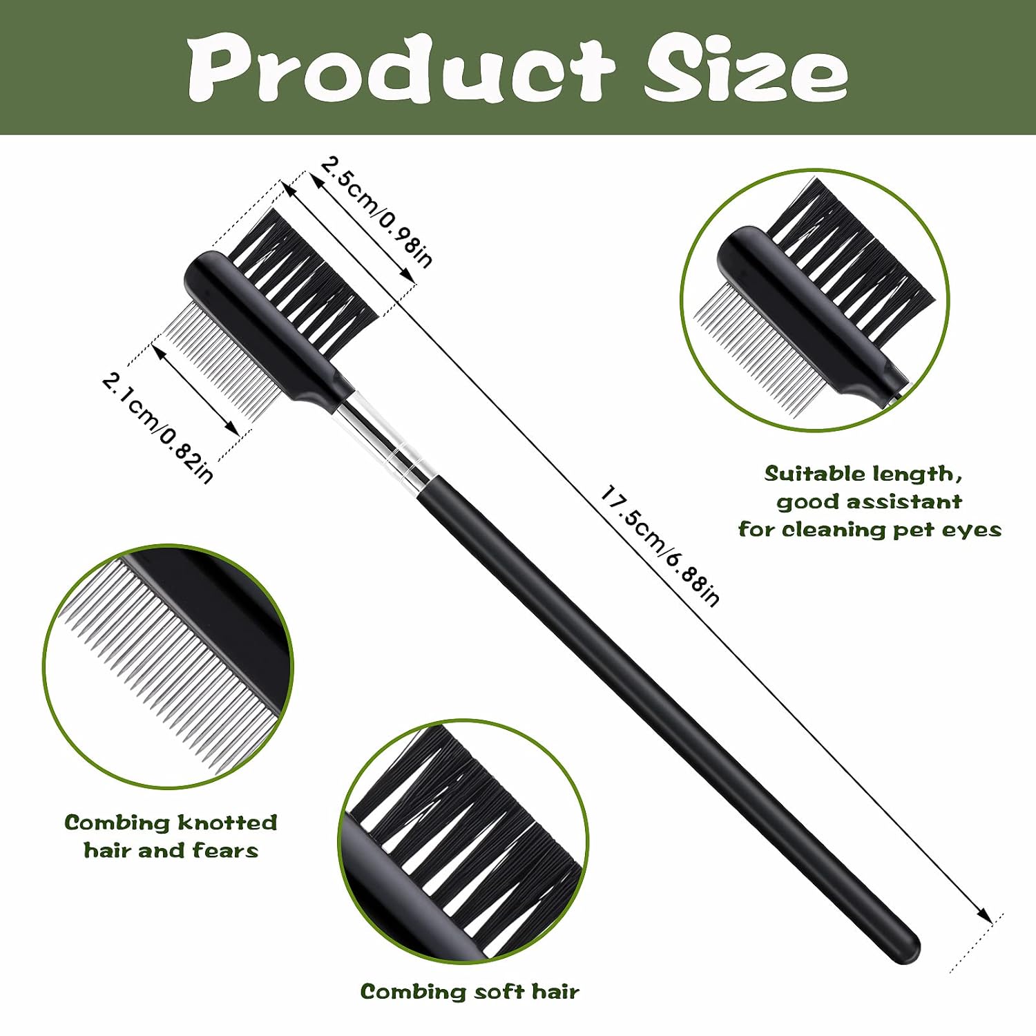 Dog Eye Comb Tear Stain Remover Comb Double-Head Tear Stain Comb For Small Dogs  Metal Eye Booger Remover For Dogs Puppy Cat Grooming Comb For Removing Crust Mucus And Flea