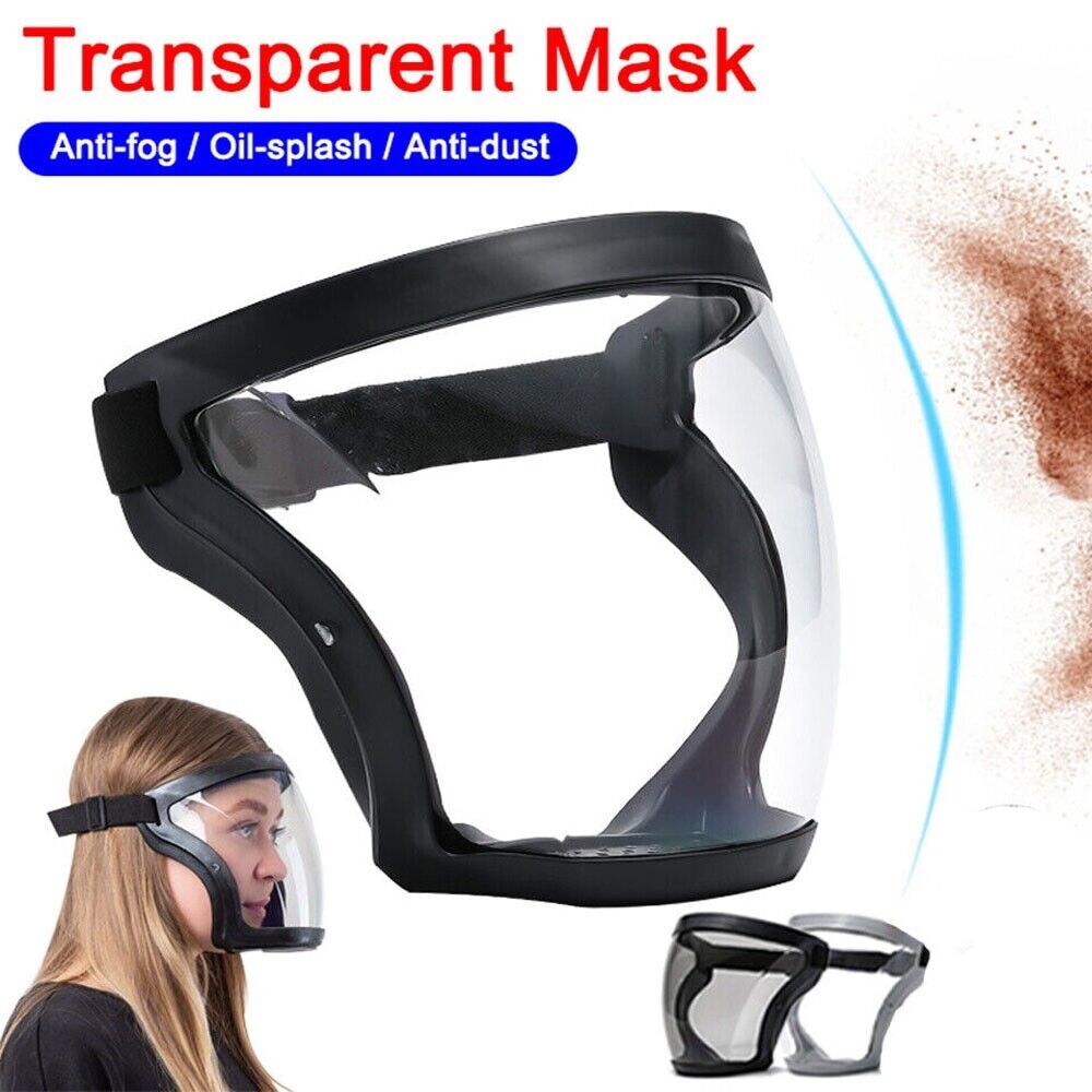 Protective anti-fog face shield head cover. We ship only inside the US, USPS First Class Package 2 Day Handling, 2-5 Day Shipping. Full face super protective mask anti-fog shield safety transparent head cover. Full protection - Serves as a safety shield f