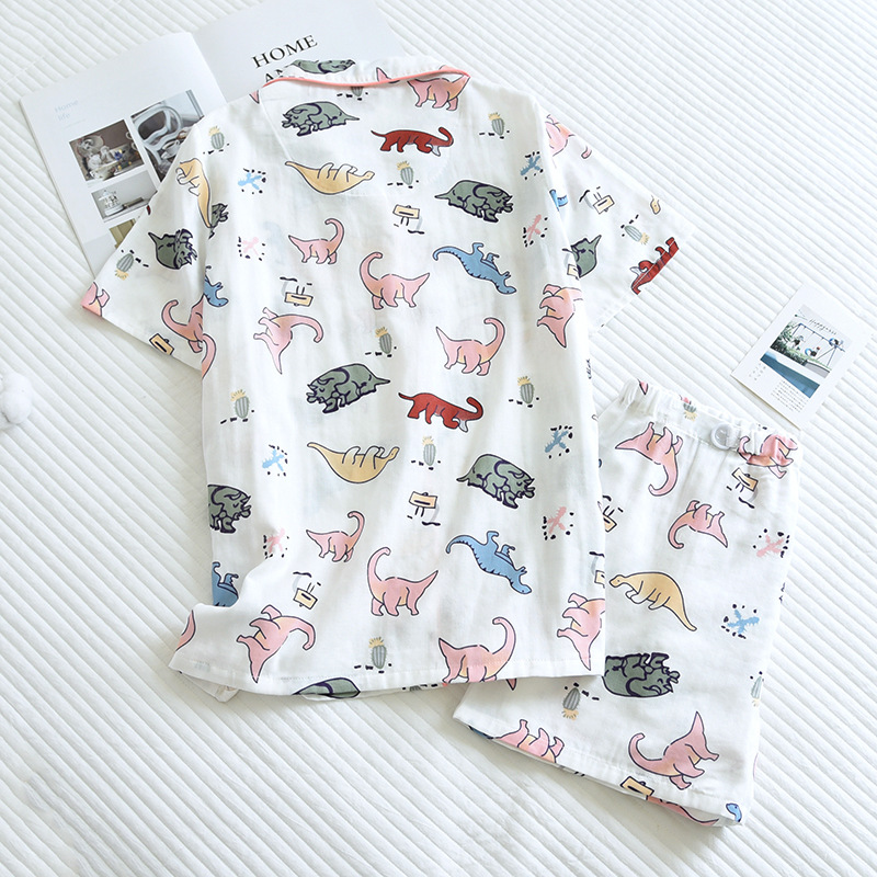 Realistic Dinosaur Pattern Nightwear Set | Shorts & Top