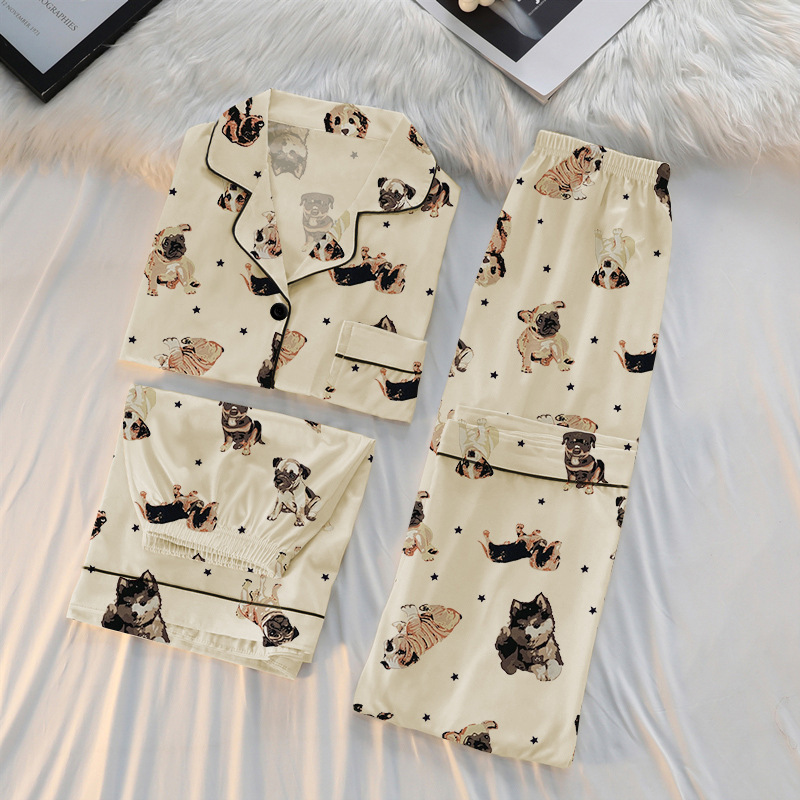 Puppy Pajama Suit Long Sleeve (3 Piece Set)