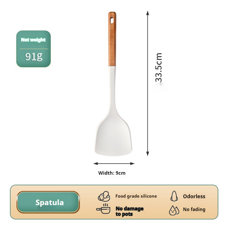 Title 5, Fashion Wooden Handle Silicone Spatula Suit