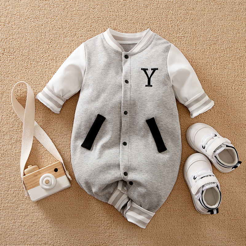 Title 21, Baby One-piece Spring And Autumn Romper Basebal...