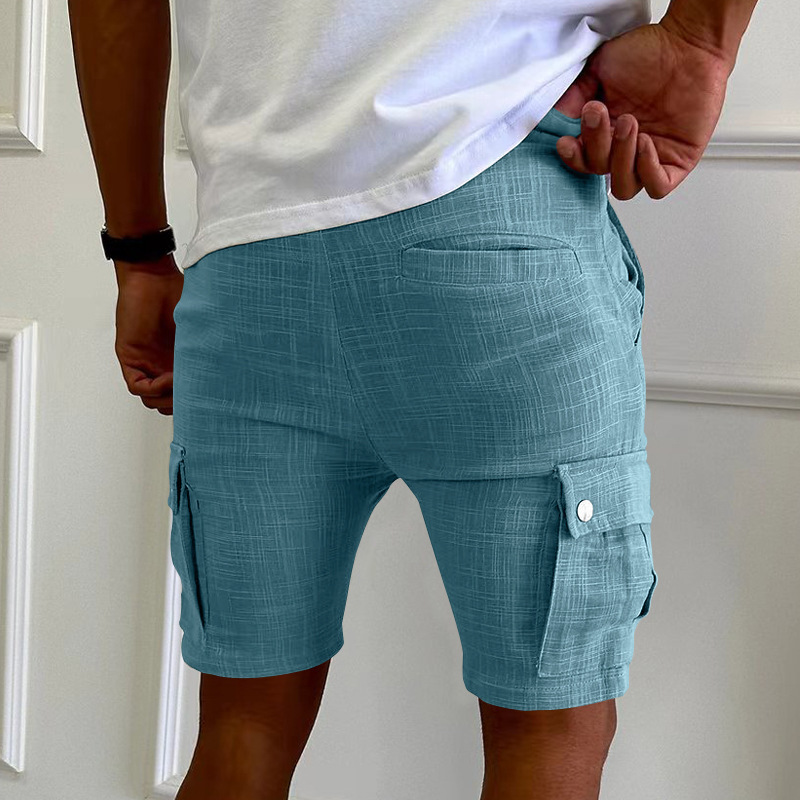 Title 5, Shorts Masculina Multi Bolsos Algodão Calças Re...