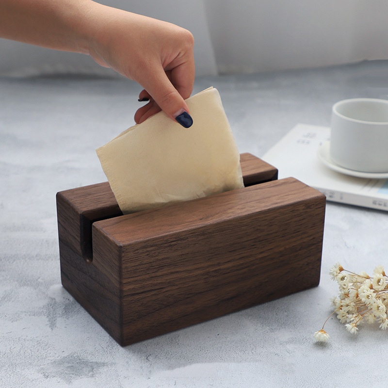 Title 2, Creative Simple Black Walnut Solid Wood Tissue Box