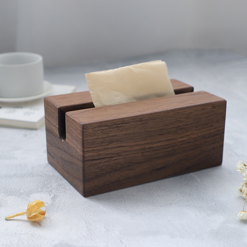 Title 3, Creative Simple Black Walnut Solid Wood Tissue Box