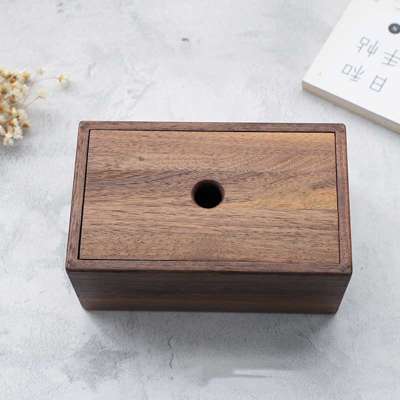 Title 4, Creative Simple Black Walnut Solid Wood Tissue Box