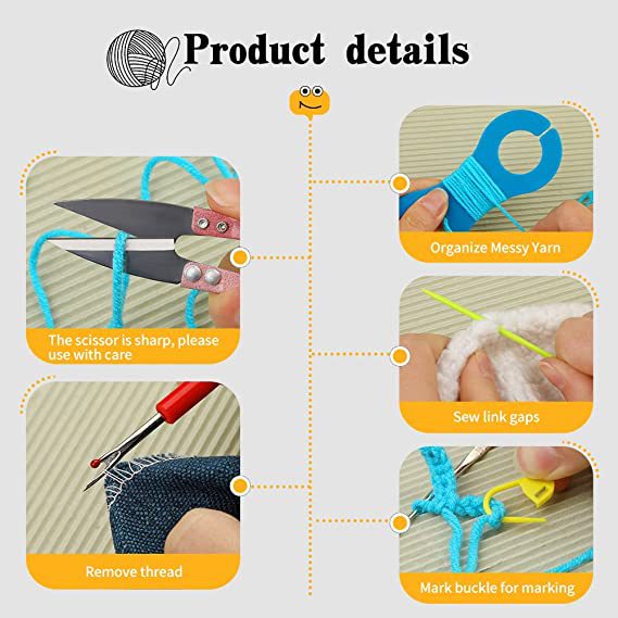 Title 2, 105-piece Crochet Tool Outfit DIY Hand Knitting