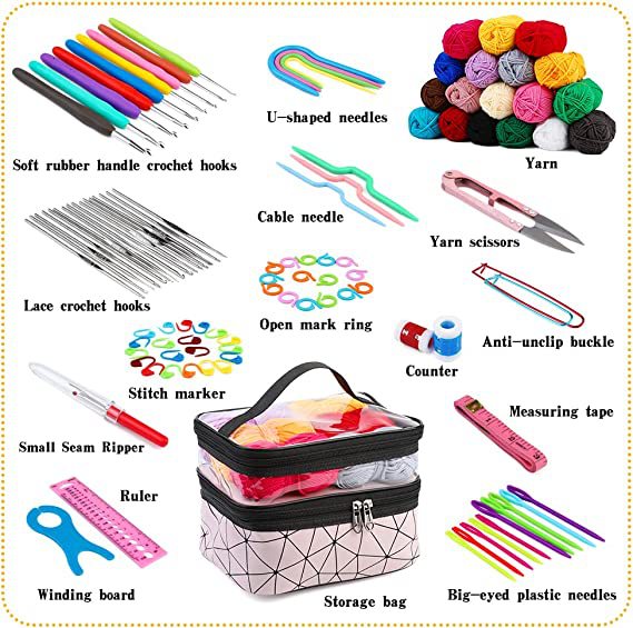 Title 6, 105-piece Crochet Tool Outfit DIY Hand Knitting