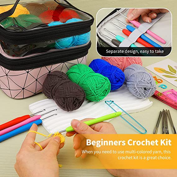 Title 7, 105-piece Crochet Tool Outfit DIY Hand Knitting