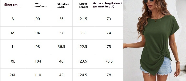 Title 1, Womens short-sleeved shirt with irregular hem,...