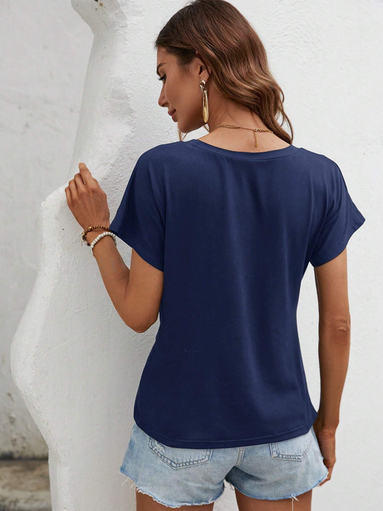 Title 14, Womens short-sleeved shirt with irregular hem,...