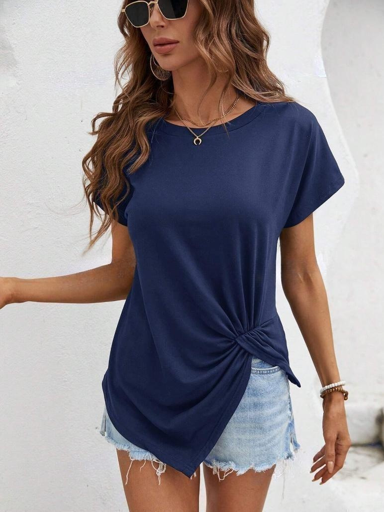 Title 20, Womens short-sleeved shirt with irregular hem,...