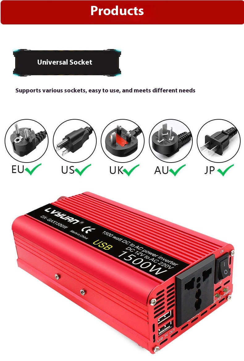 Title 2, 1500W Quasi-sine-wave Inverter Dual USB Power S...