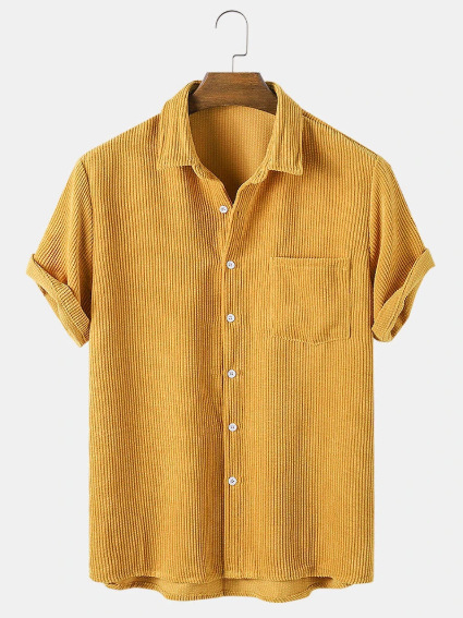 Title 2, Corduroy Loose Short Sleeve Mens Rest Shirt, o...