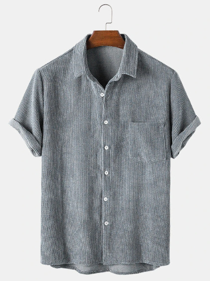 Title 6, Corduroy Loose Short Sleeve Mens Rest Shirt, o...