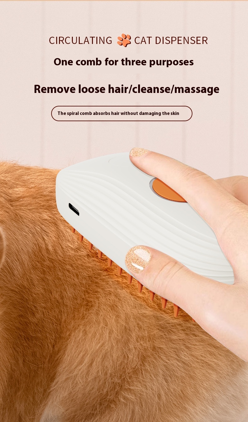 USB Rechargeable Pets Steam Brush Spray Massage Comb Pet Grooming Tools Cat Steam Comb Pet Products