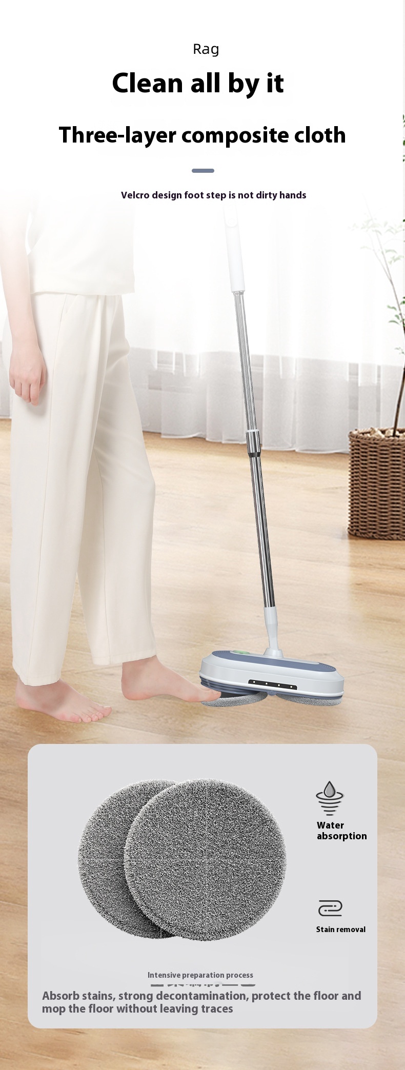 Title 4, Wireless Electric Mop Hand Wash-free Automatic