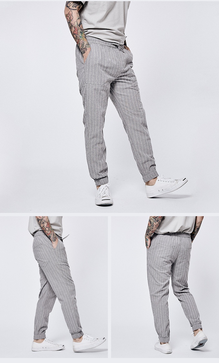 Title 3, Pantaloni Casual in Lino Ampi con Lacci ai Pied...