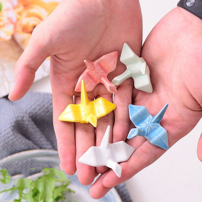 Title 1, Ceramic Thousand Paper Crane Chopstick Holder C...