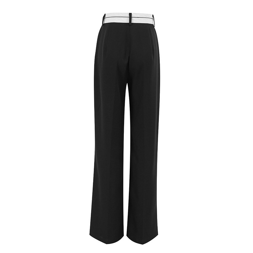 Title 2, Fashionable Simple Contrast Color Wide-leg Pant...