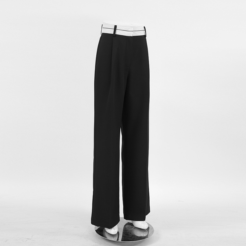 Title 8, Fashionable Simple Contrast Color Wide-leg Pant...