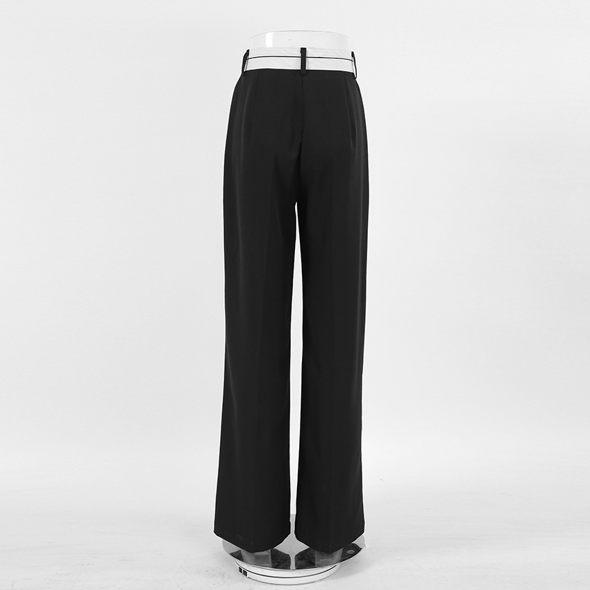 Title 16, Fashionable Simple Contrast Color Wide-leg Pant...