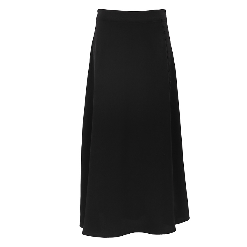 Title 11, French high waist slit black satin skirt. Offer...