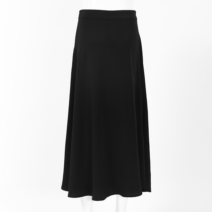 Title 12, French high waist slit black satin skirt. Offer...