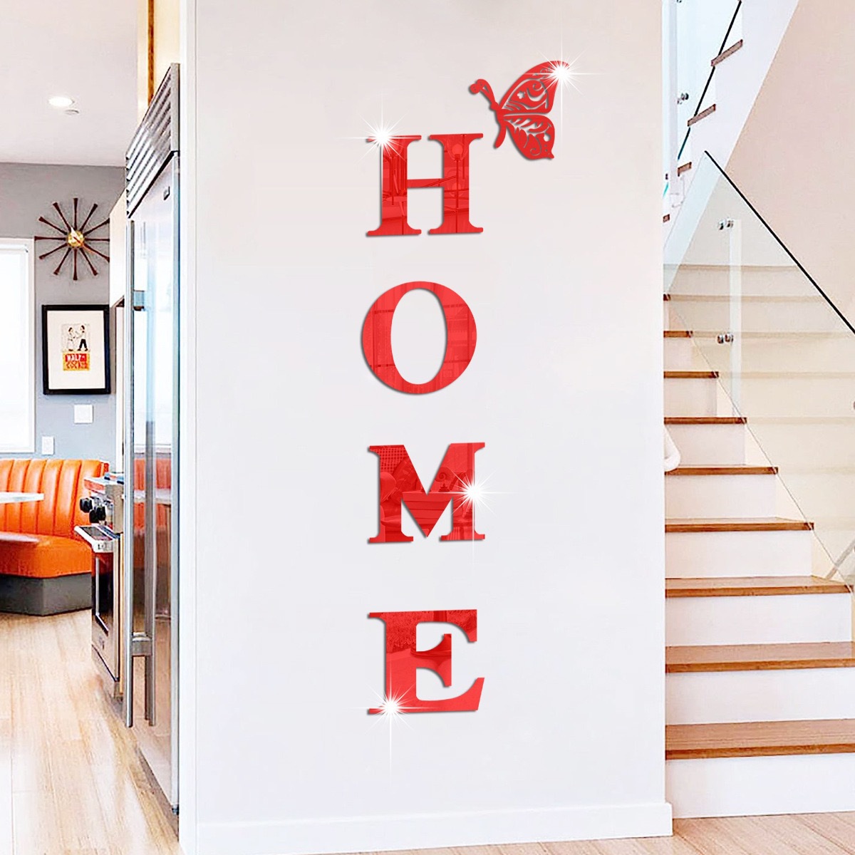 Title 6, Acrylic Wall Stickers HOME Family Slogan Three-...