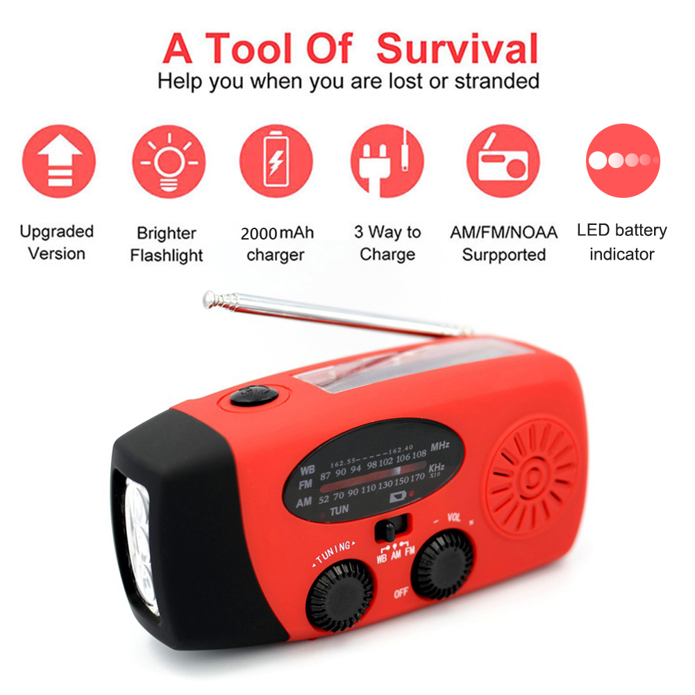 Title 8, Solar Energy Hand-held Emergency Radio Flashlig...