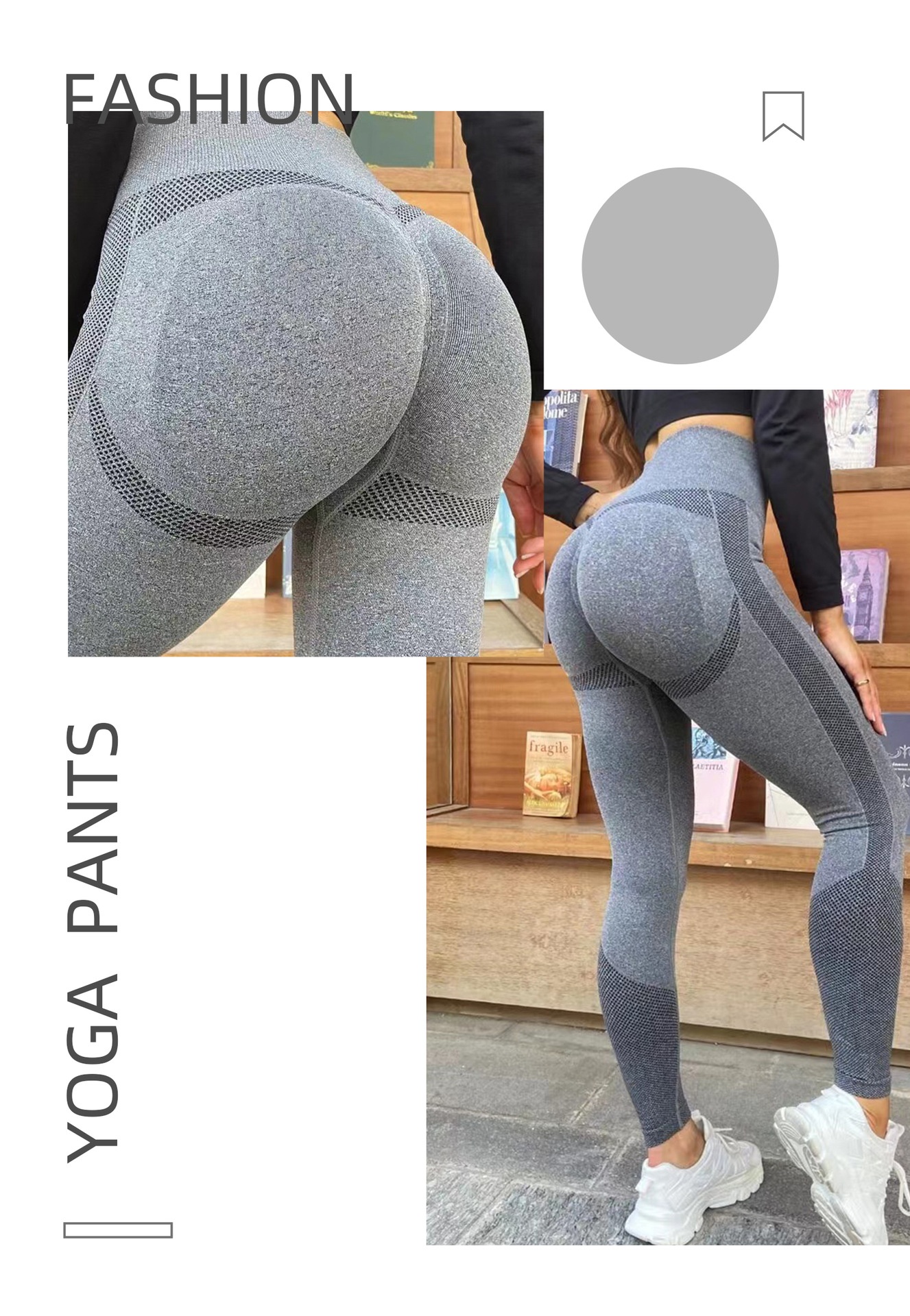 Title 6, Seamless Dot Peach Hip Yoga Hip Lifting Skinny ...