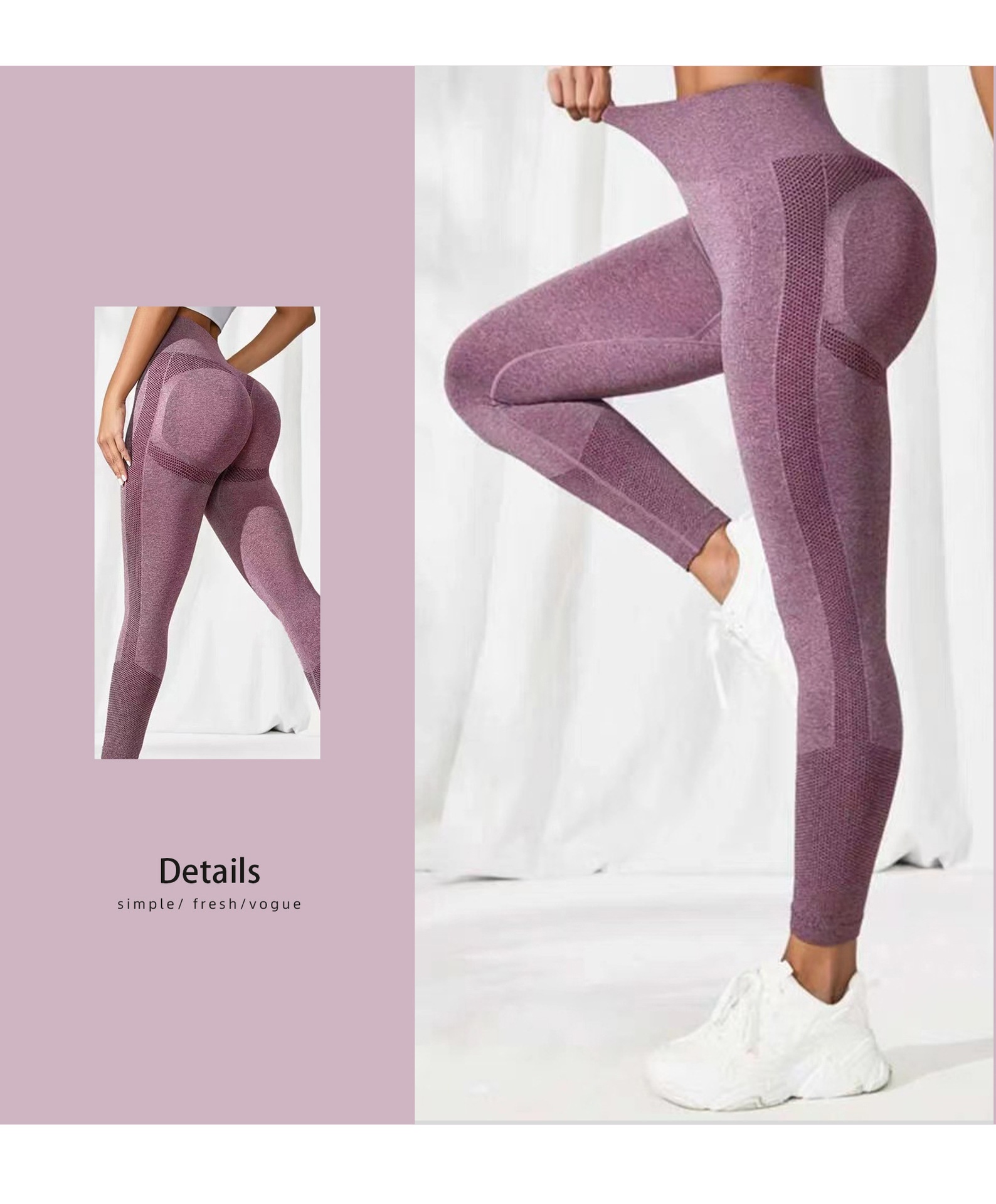 Title 7, Naadloze Dot Peach Hip Yoga Leggings, heupverho...