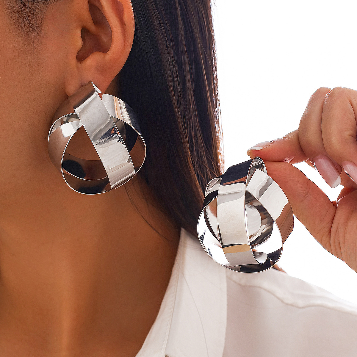 Title 2, Womens Geometric Winding Punk Earrings, a Uniq...