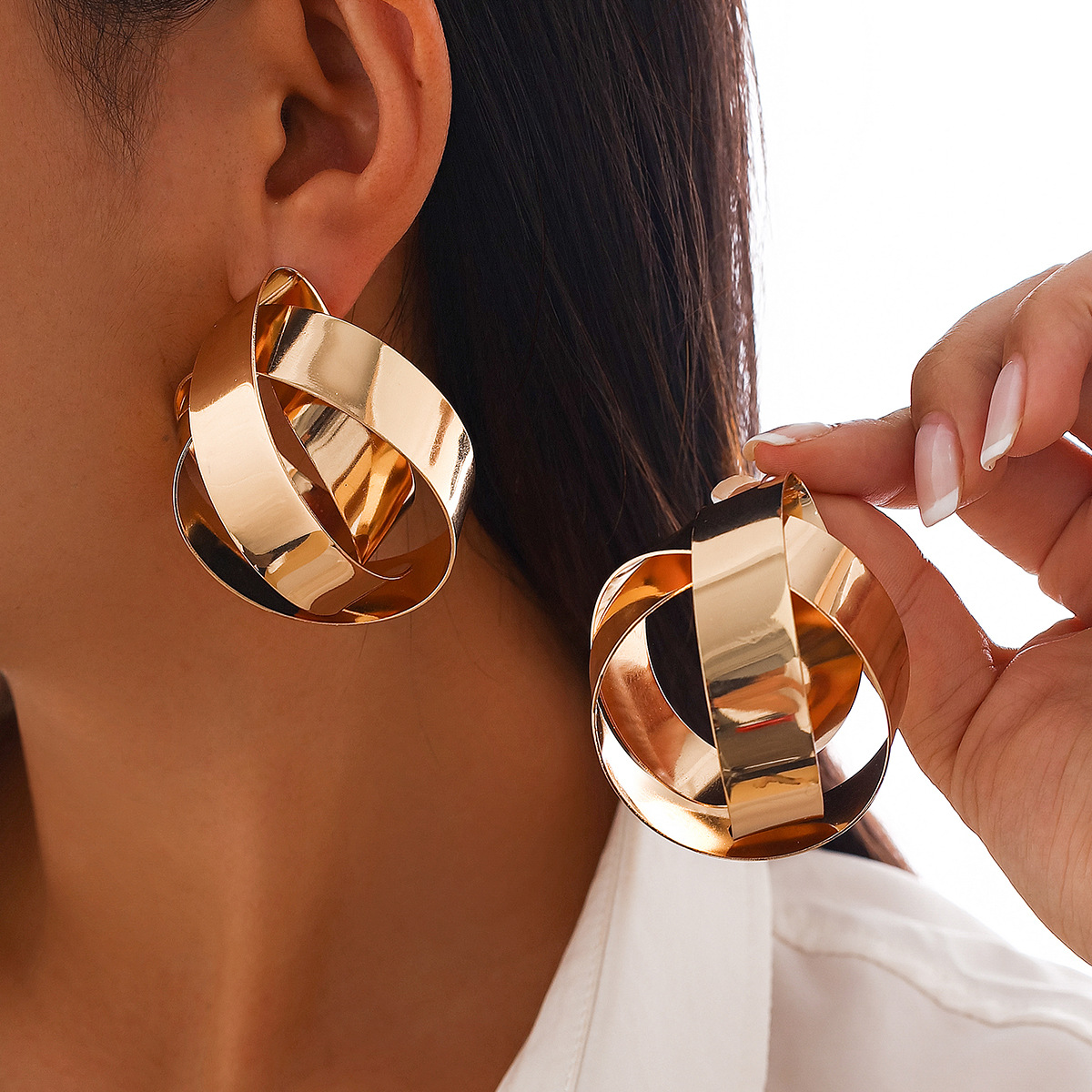 Title 3, Womens Geometric Winding Punk Earrings, a Uniq...